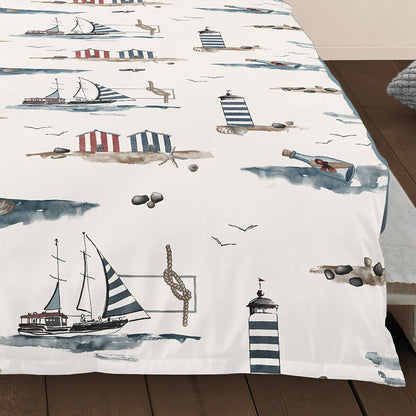Bettwäsche Irisette Seersucker 8329-90 Leuchtturm maritim 135x200