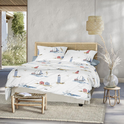 Irisette Seersucker Bettwäsche Easy 8329-90 Leuchtturm Maritim 135x200