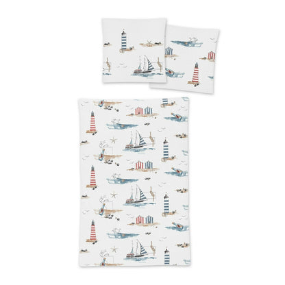 Bettwäsche Irisette Seersucker 8329-90 Leuchtturm maritim 135x200