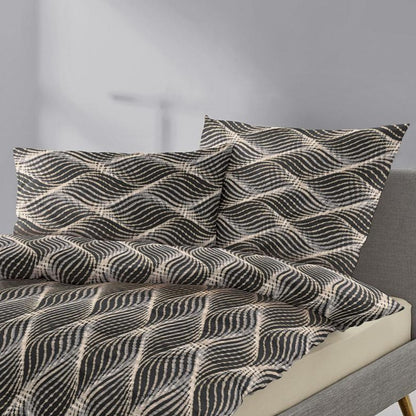 Irisette Flanell Bettwäsche Alpaka 8371-11 Rauten grau natur 135x200