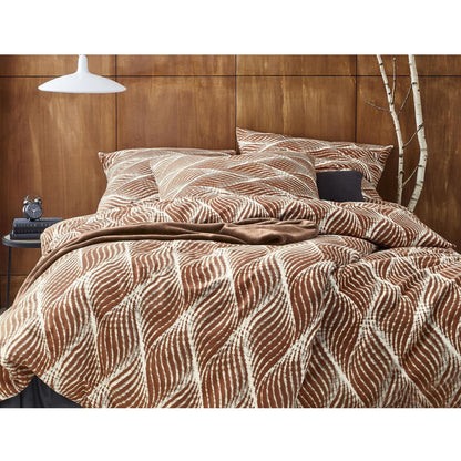 Irisette Flanell Bettwäsche Alpaka 8371-50 Rauten Braun Natur 135x200