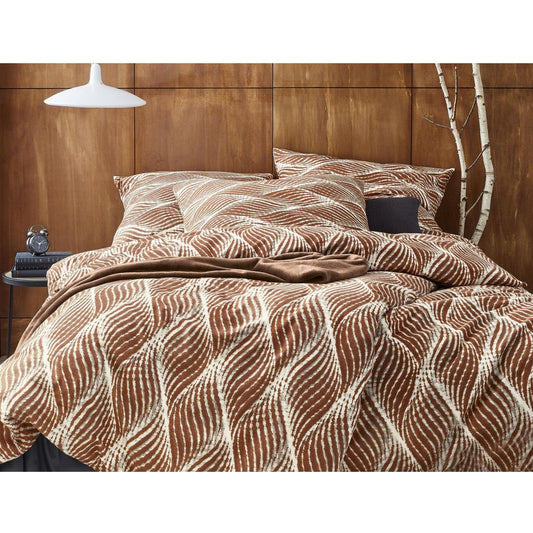 Irisette Flanell Bettwäsche Alpaka 8371-50 Rauten Braun Natur 135x200