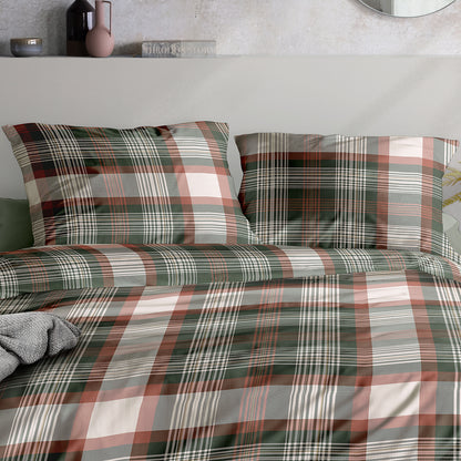 Irisette Mako Satin Bettwäsche Wave 8412-90 Kariert multi grau 135x200