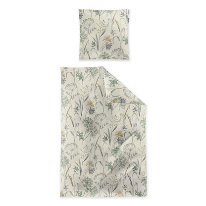 Bettwäsche Irisette Biber Koala 8425-80 Sand Grün Gräser 135x200