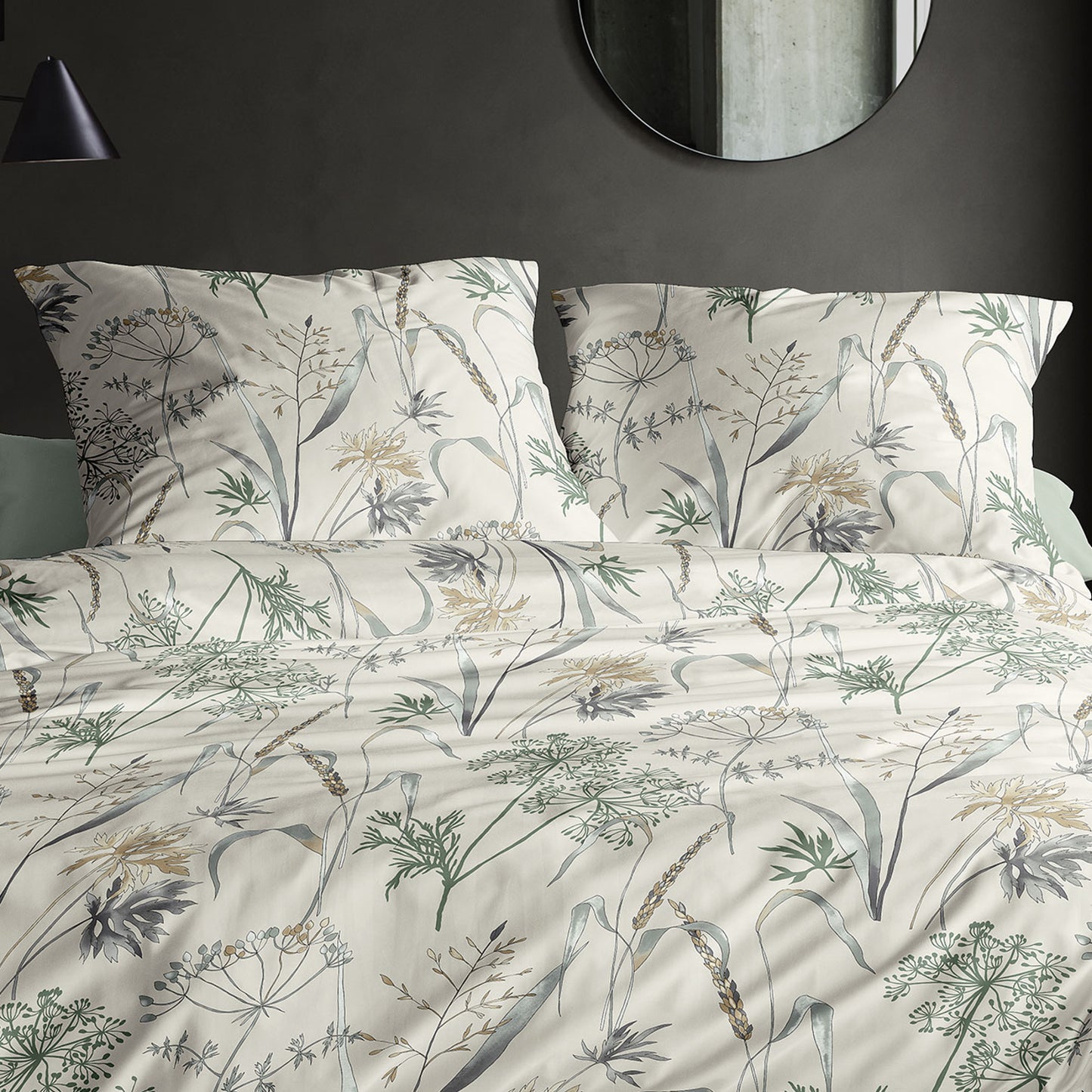 Bettwäsche Irisette Biber Koala 8425-80 Sand Grün Gräser 135x200