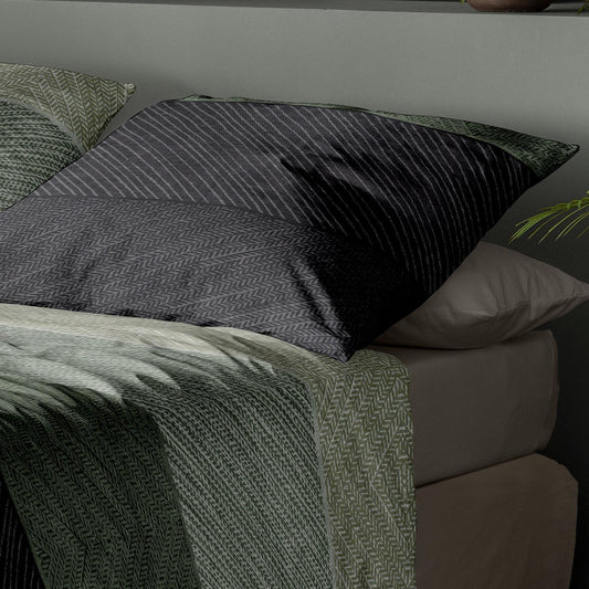 Bettwäsche Irisette Biber Koala 8430-30 Grün Anthrazit Sand 135x200