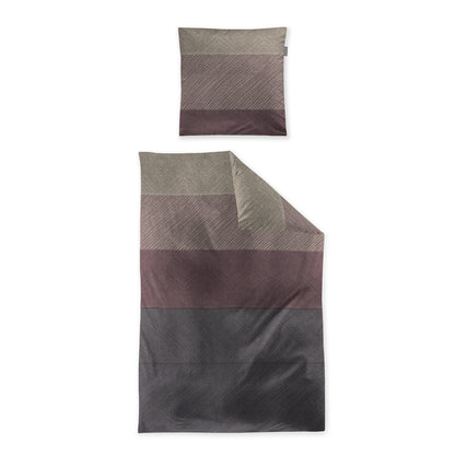 Irisette Biber Bettwäsche Meran 8430-60 Streifen rubin beige 135x200