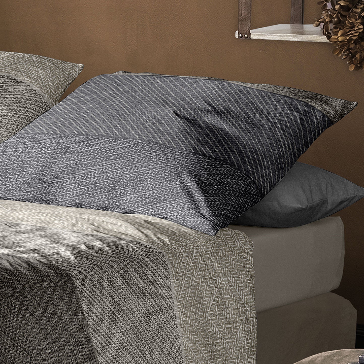 Bettwäsche Irisette Biber Koala 8430-80 Sand Natur Anthrazit 135x200