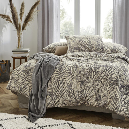 Irisette Flanell Bettwäsche Alpaka 8467-11 Koala Bambus Natur 135x200