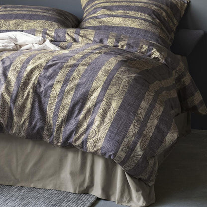Irisette Flanell Bettwäsche Alpaka 8468-11 Streifen Paisley 135x200