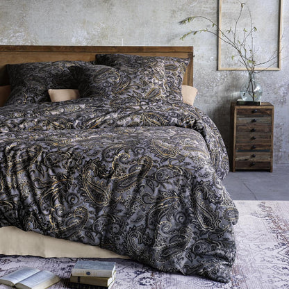 Irisette Flanell Bettwäsche Alpaka 8470-11 Paisley Grau 135x200 warm