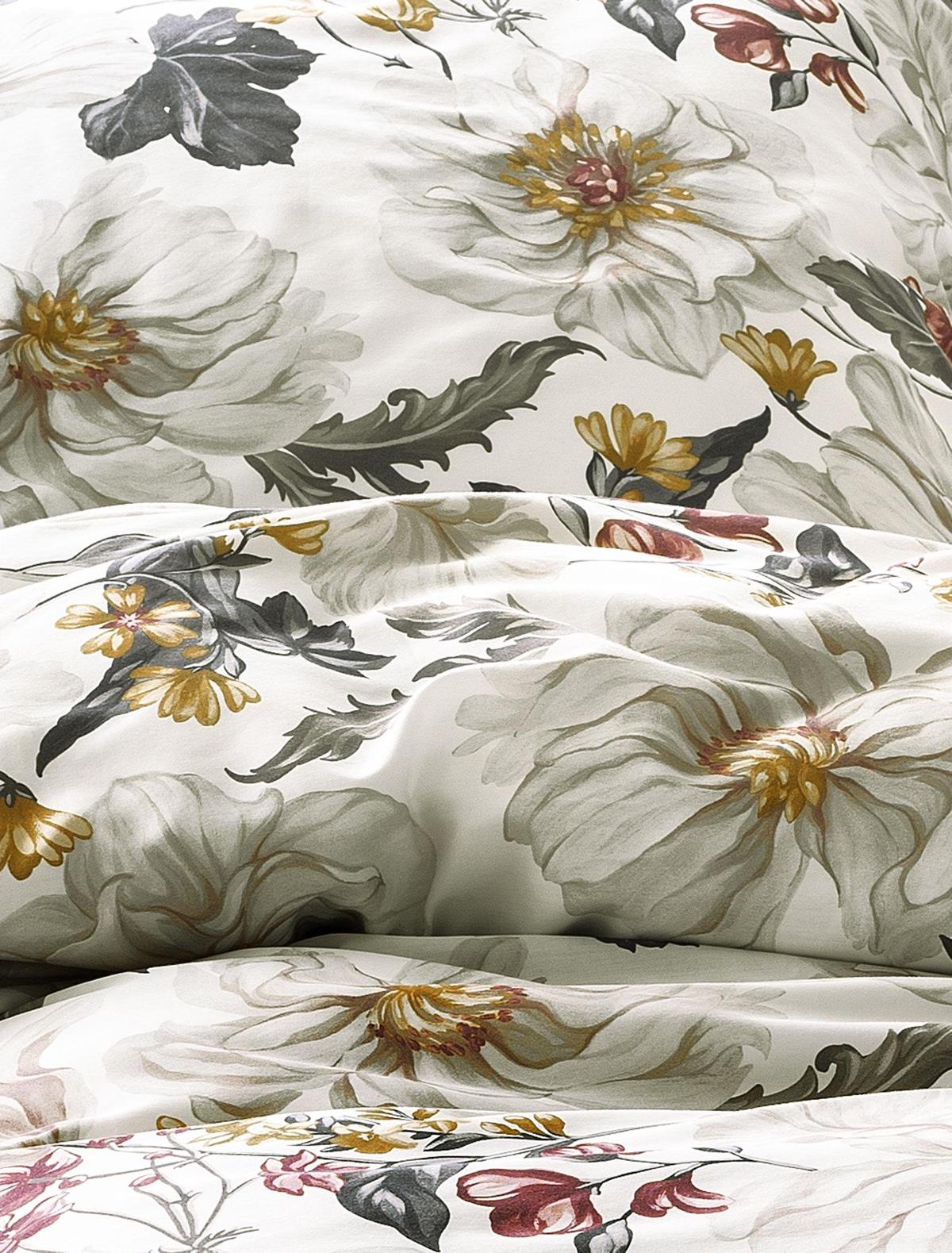 Irisette Mako Satin Bettwäsche Glamour 8472-10 Weiß Blumen 135x200