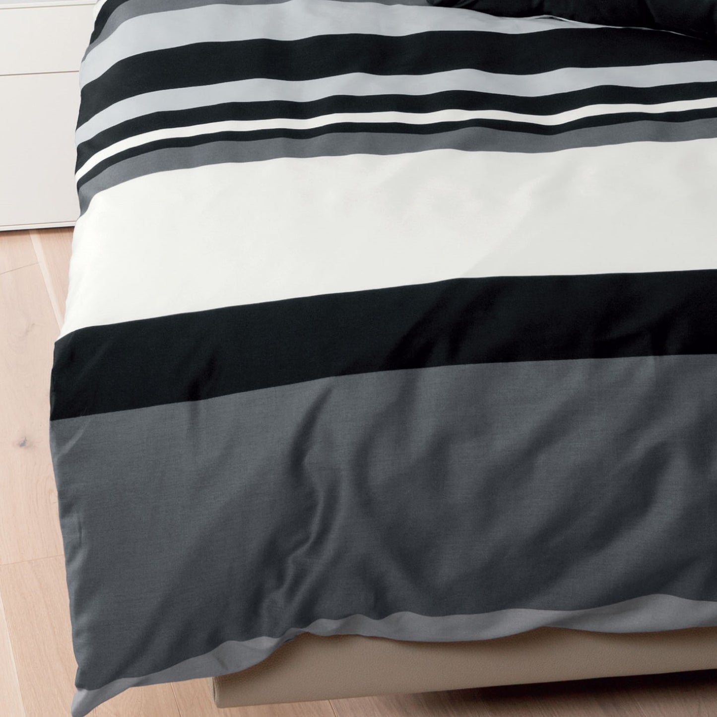 Bettwäsche Janine Mako Satin J.D. 8478-08 Streifen weiß grau
