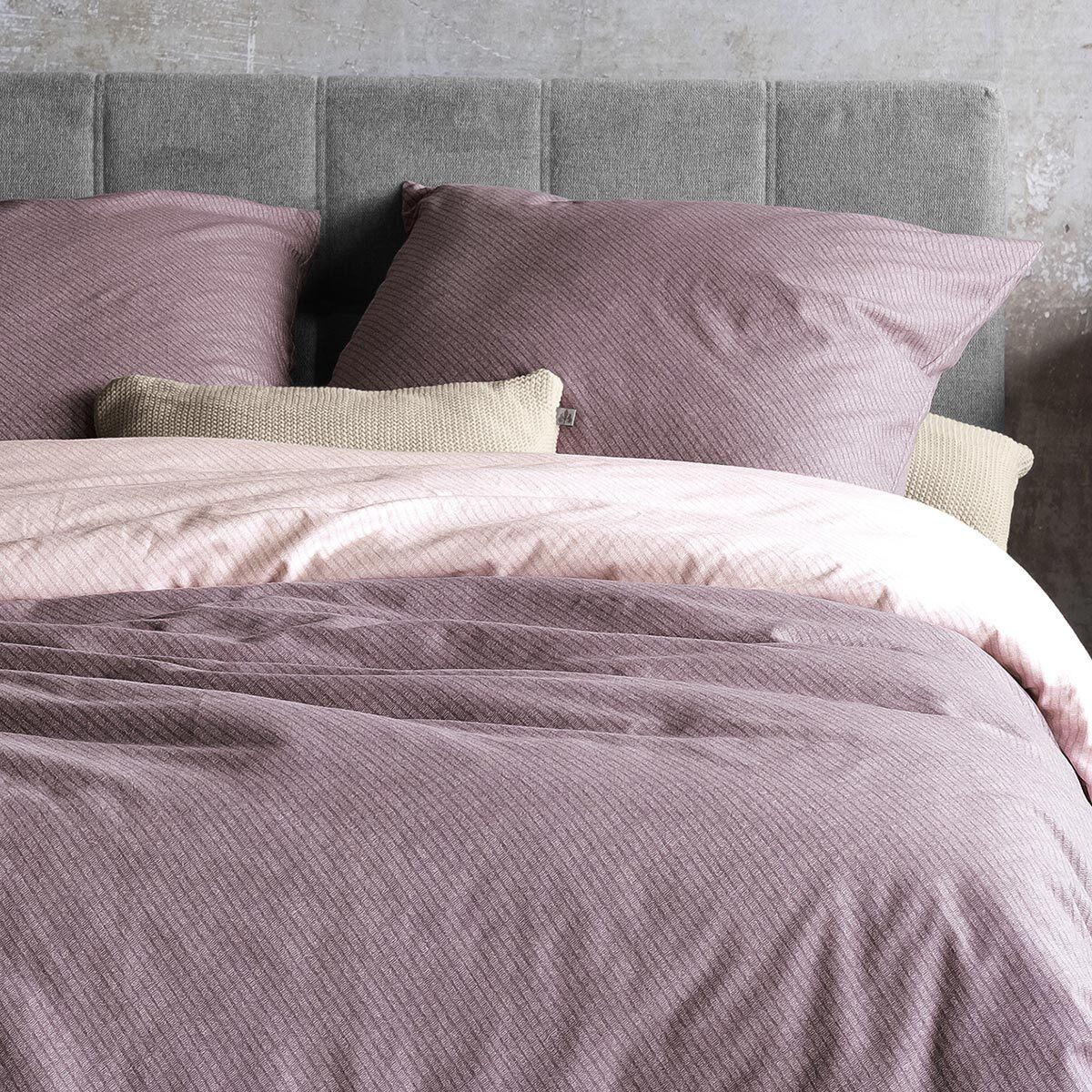 Bettwäsche Irisette Edel Feinbiber Koala 8487-60 rosa Streifen 135x200