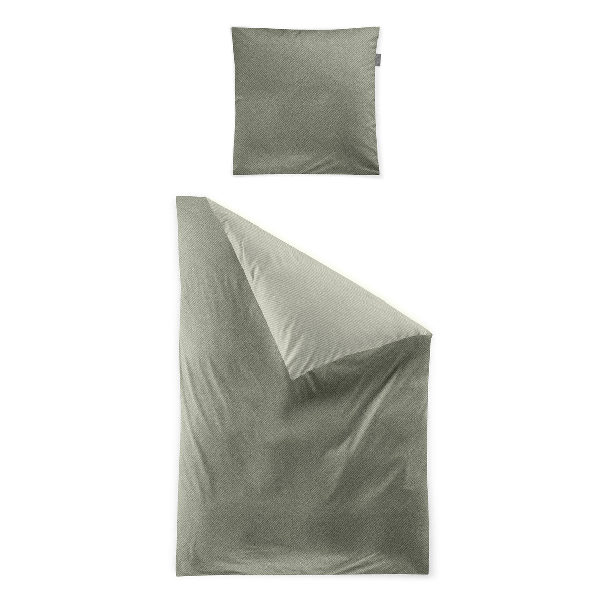 Irisette Biber Bettwäsche Meran 8487-30 Unifarben grün 135x200