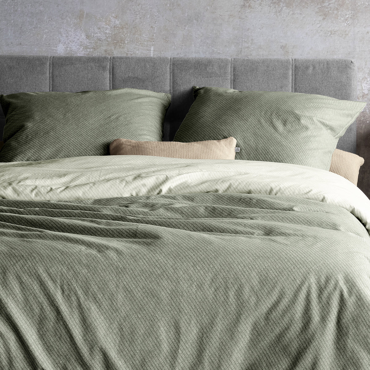 Irisette Biber Bettwäsche Meran 8487-30 Unifarben grün 135x200