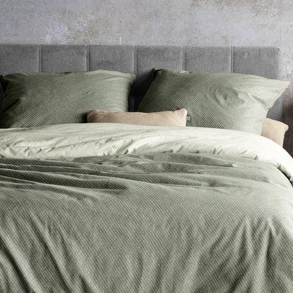 Irisette Biber Bettwäsche Meran 8487-30 Unifarben grün 135x200