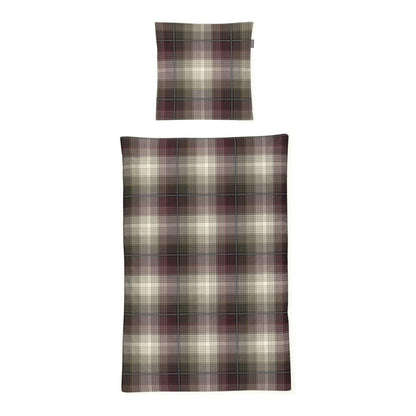 Irisette Mako Satin Bettwäsche Sky 8501-60 kariert rot, beige 135x200