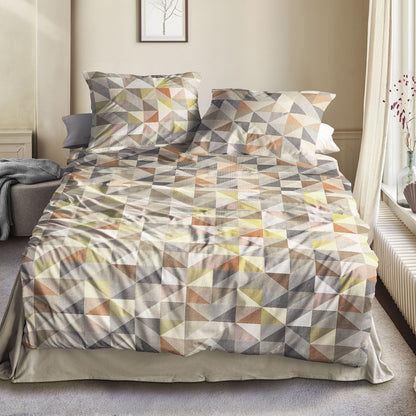 Irisette Biber Bettwäsche Koala 8509-50 orange Dreiecke 135x200