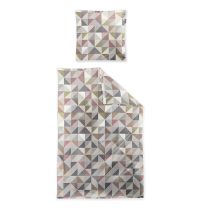Irisette Mako Satin Bettwäsche Wave 8509-51 kupfer Dreiecke 135x200