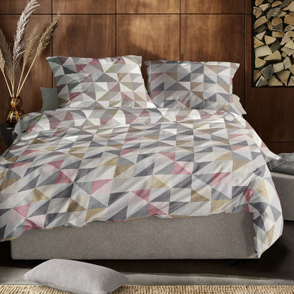Irisette Mako Satin Bettwäsche Wave 8509-51 kupfer Dreiecke 135x200