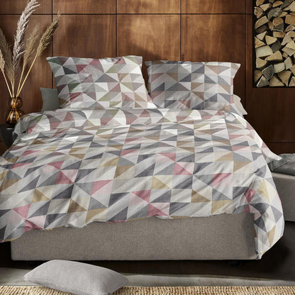 Irisette Mako Satin Bettwäsche Wave 8509-51 kupfer Dreiecke 135x200
