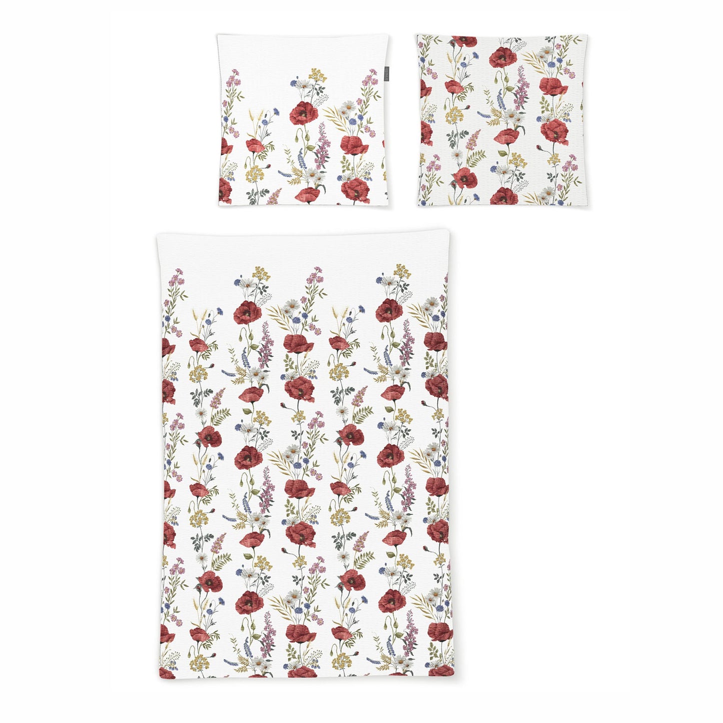 Irisette Seersucker Bettwäsche Easy 8519-60 Mohnblumen 135x200