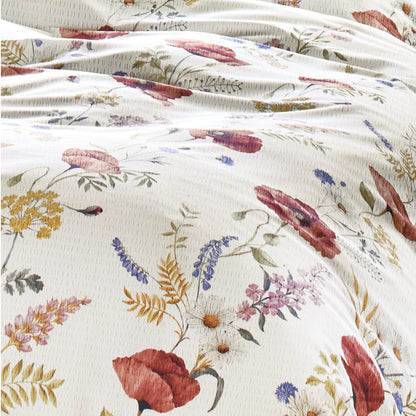 Irisette Seersucker Bettwäsche Easy 8519-60 Mohnblumen 135x200