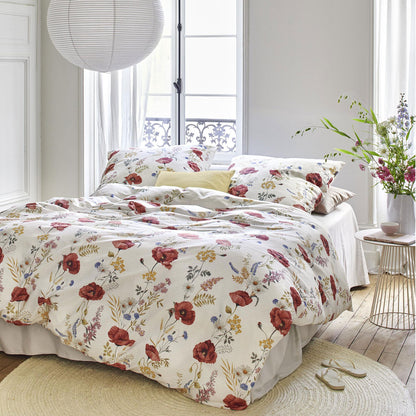 Irisette Seersucker Bettwäsche Easy 8519-60 Mohnblumen 135x200