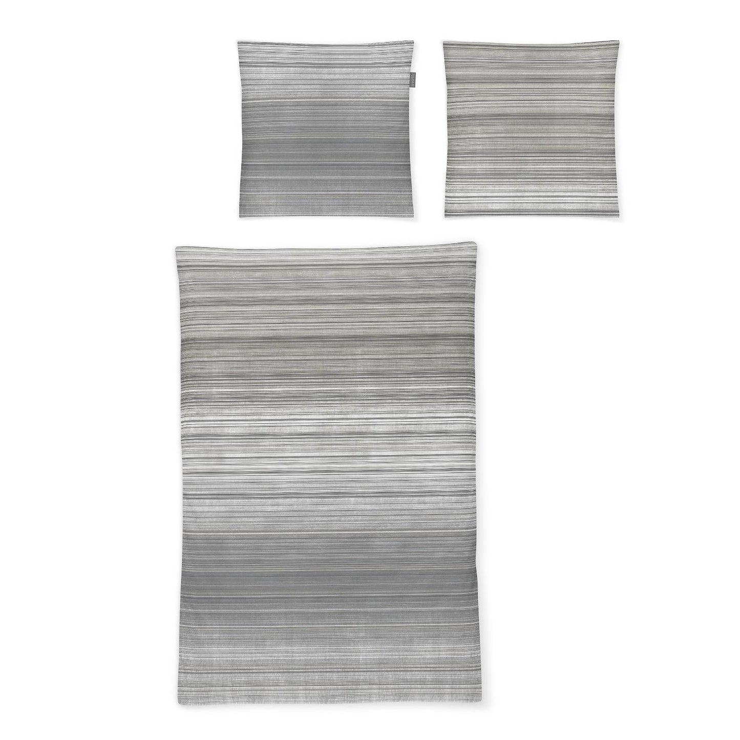 Irisette Mako Satin Bettwäsche Sky 8526-11 Streifen Grau 135x200