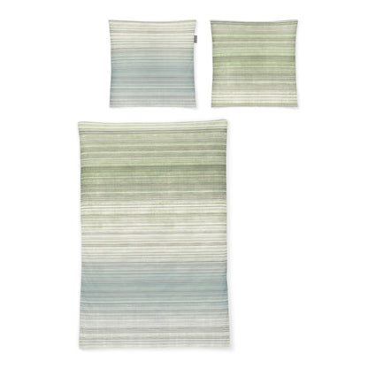 Irisette Mako Satin Bettwäsche Sky 8526-30 Streifen Grün Beige 135x200