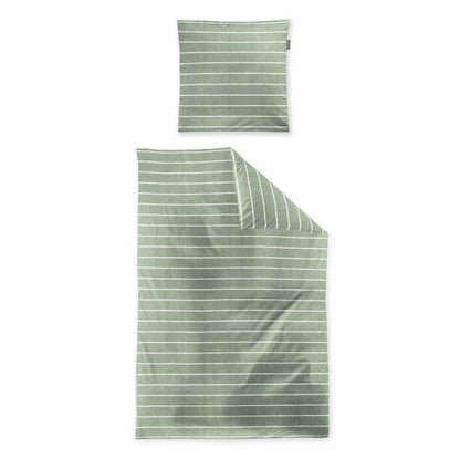 Irisette Seersucker Bettwäsche Easy 8548-30 Streifen grün weiß 135x200