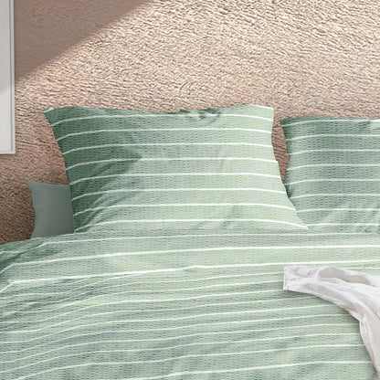 Irisette Seersucker Bettwäsche Easy 8548-30 Streifen grün weiß 135x200
