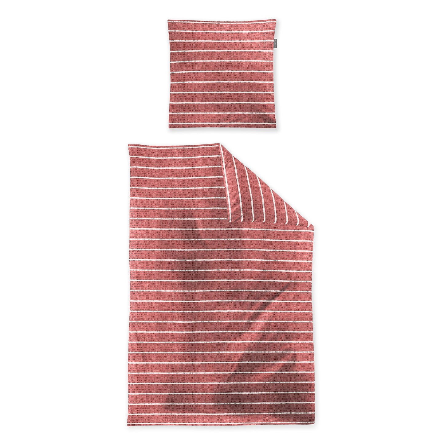 Irisette Seersucker Bettwäsche Easy 8548-60 Streifen rot weiß 135x200