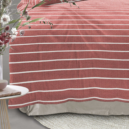 Irisette Seersucker Bettwäsche Easy 8548-60 Streifen rot weiß 135x200