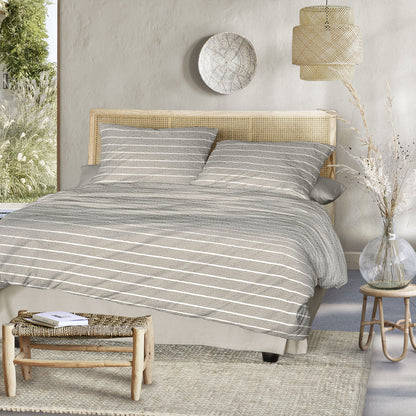 Irisette Seersucker Bettwäsche Easy 8548-80 Streifen natur 135x200