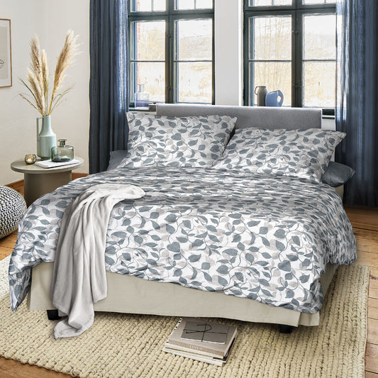 Irisette Biber Bettwäsche Koala 8588-20 Blätter Türkis Grau 135x200