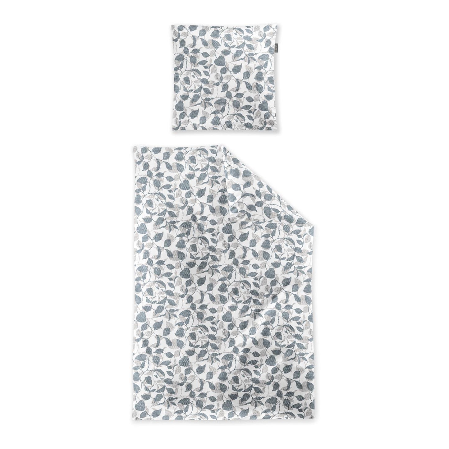 Irisette Biber Bettwäsche Meran 8588-20 Blätter Türkis Grau 135x200