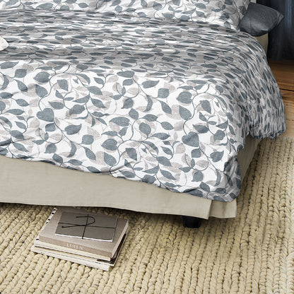 Irisette Biber Bettwäsche Koala 8588-20 Blätter Türkis Grau 135x200