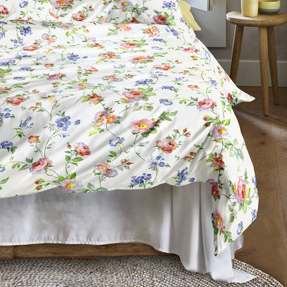 Irisette Mako Satin Bettwäsche Wave 8591-10 Blumen Rosa Blau 135x200