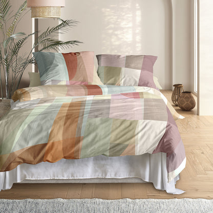 Irisette Mako Satin Bettwäsche Wave 8592-90 geometrisch bunt 135x200