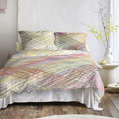 Irisette Mako Satin Bettwäsche Wave 8593-90 Streifen Bunt Neon 135x200