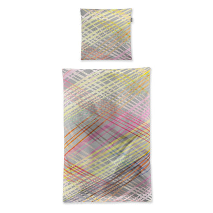 Irisette Mako Satin Bettwäsche Wave 8593-90 Streifen Bunt Neon 135x200