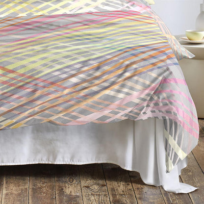 Irisette Mako Satin Bettwäsche Wave 8593-90 Streifen Bunt Neon 135x200