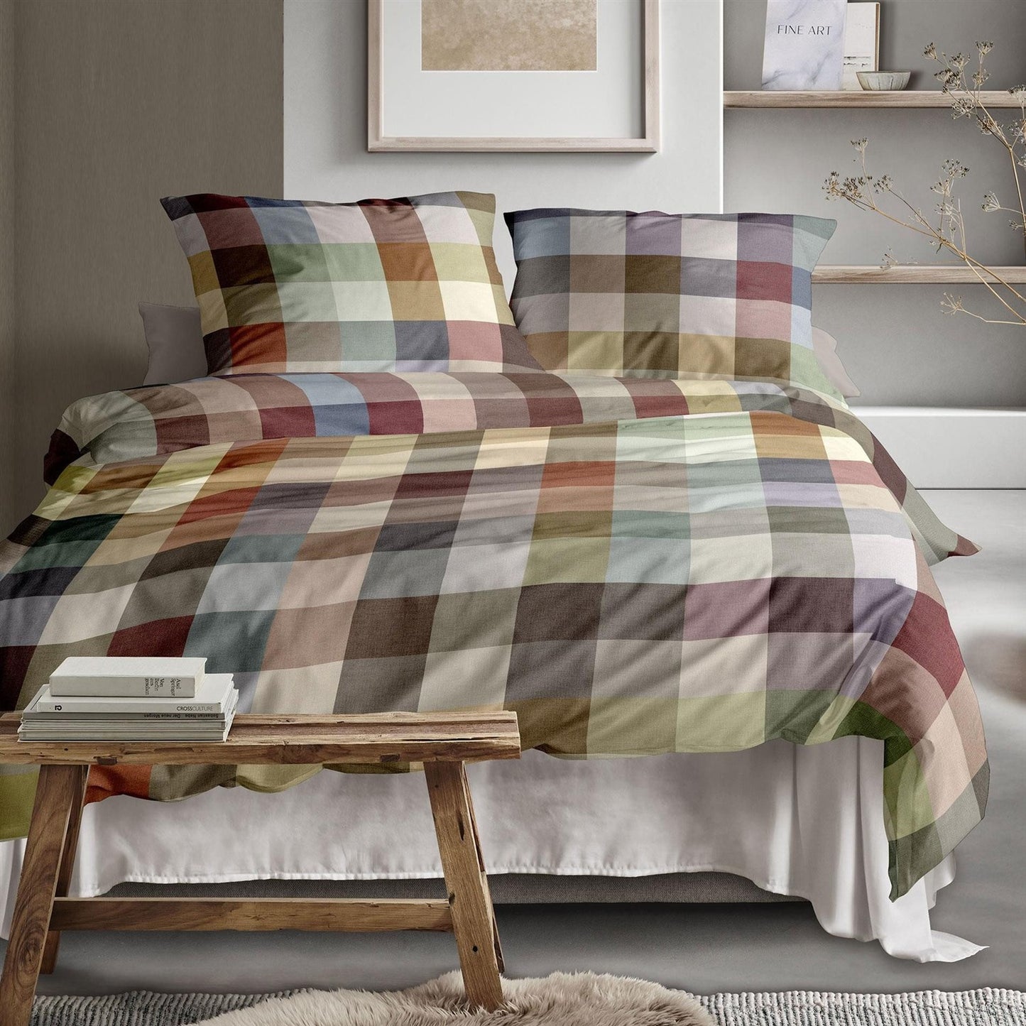 Bettwäsche Flausch Cotton Zobel Mehrfarbig mit Karomuster 135 x 200 cm