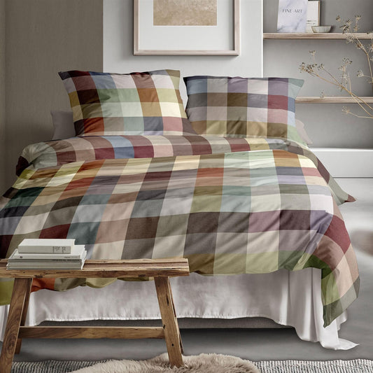 Bettwäsche Flausch Cotton Zobel Mehrfarbig mit Karomuster 135 x 200 cm