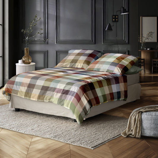 Irisette Flausch Cotton Bettwäsche Zobel 8600-90 Kariert Bunt 135x200