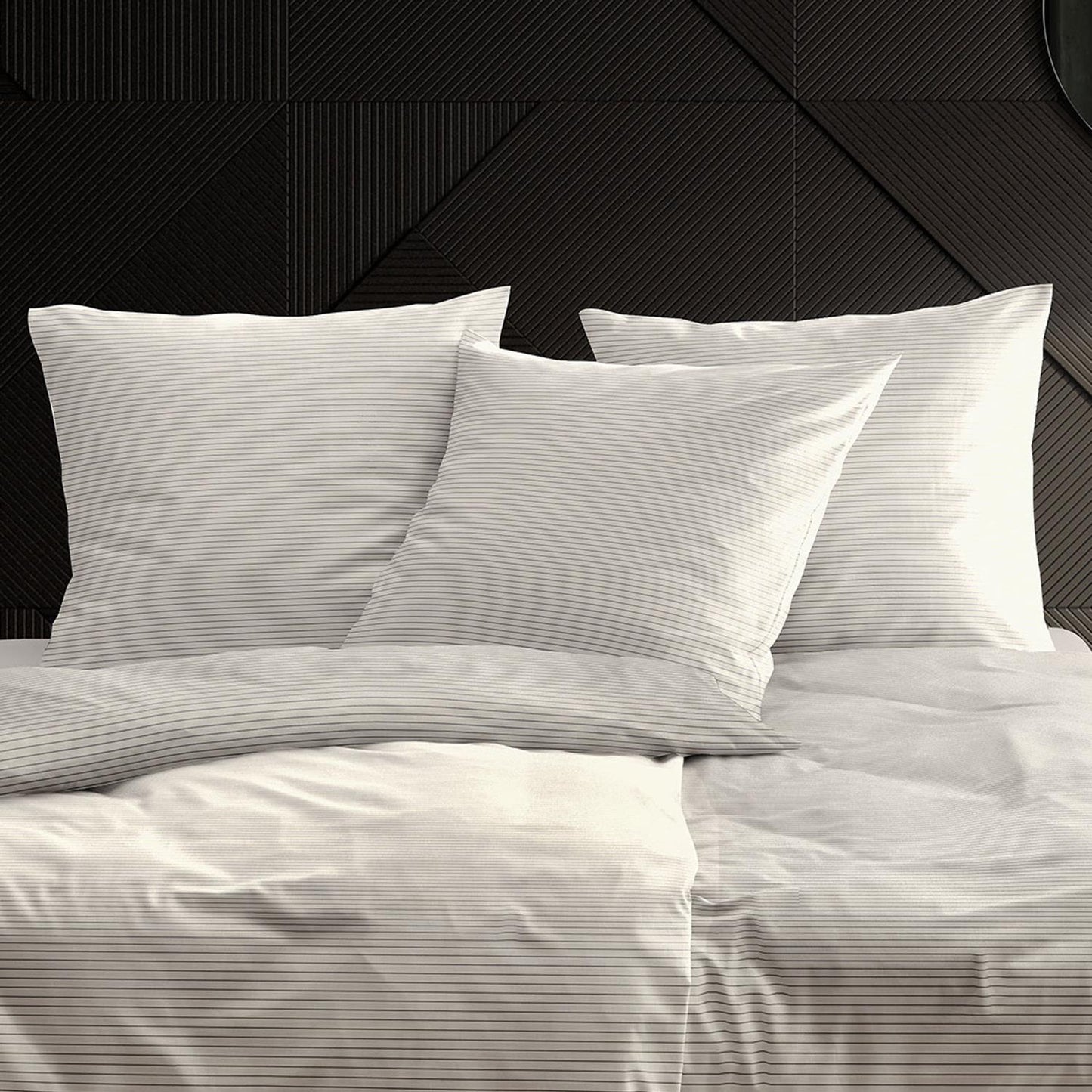 Irisette Mako Satin Bettwäsche Tokio 8607-80 Streifen Silber 135x200