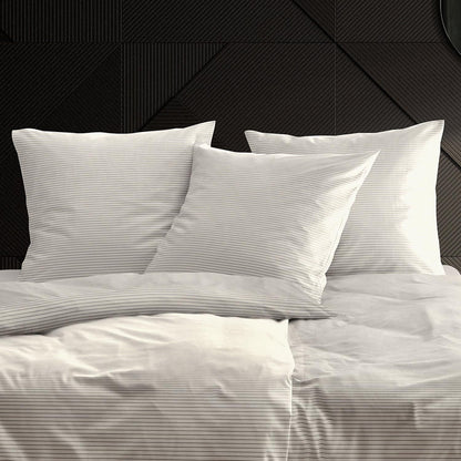 Irisette Mako Satin Bettwäsche Tokio 8607-80 Streifen Silber 135x200