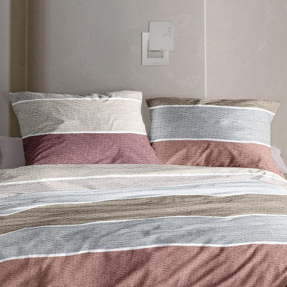 Irisette Seersucker Bettwäsche Easy 8608-60 Streifen Rot Grau 135x200